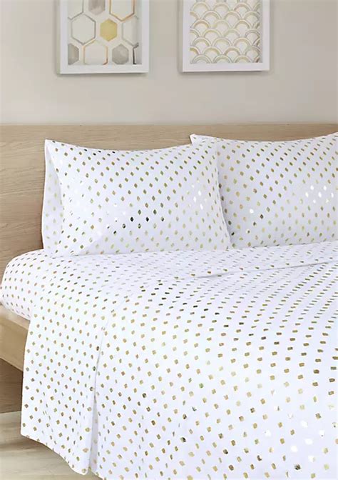 Metallic Polka Dot Printed Sheet Set 